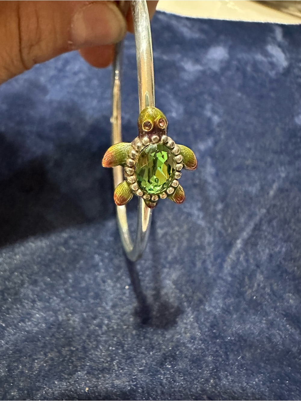 Brighton Green Turtle Charm Bangle Bracelet - Women Jewelry